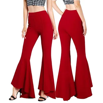 Kvinder flare pants gotisk tøj harajuku bukser 2020 mode kvinders bukser plus size casual harajuku XXL streetwear sort 2