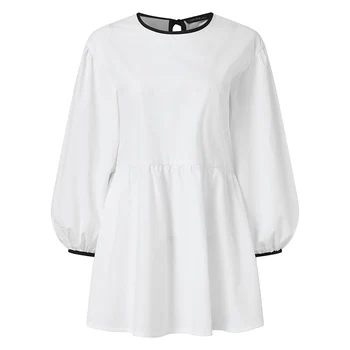 Kvinder Mode Flæse Bluse ZANZEA Foråret Bue Snor Top Elegante Kontor Dame Blusa Kvindelige snøre Puff Ærmer Shirt i Overstørrelse 5