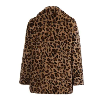 Kvinder Varm Vinterfrakke 2020 Fashion Brand Sweatshirt Toppe Damer Leopard Print Jumper, Pullover, Jakker Pels Outwear 2