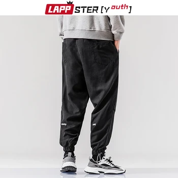 LAPPSTER-Ungdom Sommeren Japansk Streetwear Hiphop Harem Bukser 2020 Herre Harajuku Måde Stablet Sweatpants Sort Plus Størrelse 0