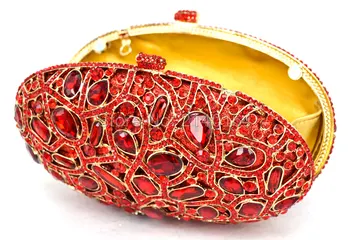 LaSC Nyeste Rød stilfulde kvinder aften taske Luksus Rhinestone clutch taske crystal håndtasker part pung bryllup taske pochette Q63 3