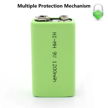 Lav pris og høj kvalitet 9V genopladeligt batteri 1200mAh for instrumenter Ni-MH batteri packs Til Legetøj røgdetektorer Alarmer 0