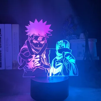 Led Nat Lys Naruto Uzumaki og Itachi Uchiha for boligindretning Lys Cool Gave til Børn Barn bordlampe Animationsfilm 3d-Illusion
