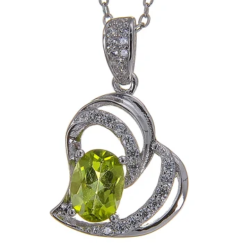 LeeChee naturlige peridot vedhæng til kvinder 5*7mm green, gemstone halskæde fine smykker til pige real 925solid sterling sølv 0
