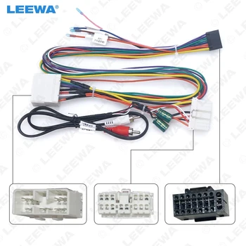 LEEWA Bil 16pin Lyd-Ledningsnet Med Canbus Boksen Til Mitsubishi Pajero 4X4 Eftermarkedet Stereo Anlæg Wire Adapter 5