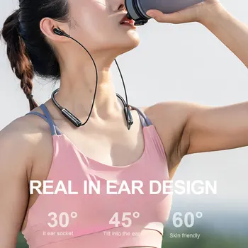 Lenovo Wireless Neckband Bluetooth-Hovedtelefoner, Stereo Magnetisk Headset in-ear Sports Høretelefoner, Hovedtelefoner til iPhone xiaomi Huawei 4
