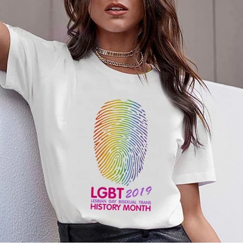 Lesbiske Rainbow Harajuku T-Shirt Kvinder Lgbt Sjove Tegneserie T-shirt Ullzang Gay Pride Trykt Tshirt 90'erne Grafisk Top Tees Kvindelige 2584