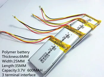 Levering lithium batteri lithium polymer batteri 602535 602535 +600 mah +3,7 V SD 21262