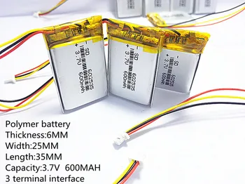 Levering lithium batteri lithium polymer batteri 602535 602535 +600 mah +3,7 V SD 2