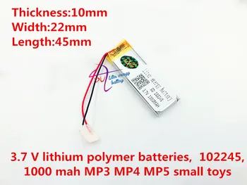 Li-po bedste batteriet helt Størrelse 102245 3,7 V 1000mah Lithium-polymer-Batteri med Beskyttelse af yrelsen For GPS, MP3-MP4, Digitale Produkter 18036