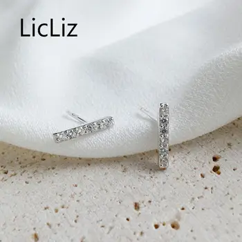 LicLiz Nye 925 Sterling Sølv Zircon Diamond Bar Stud Øreringe til Kvinder ZIRKONIA Krystal, Guld Geometriske Smykker LE0523 4
