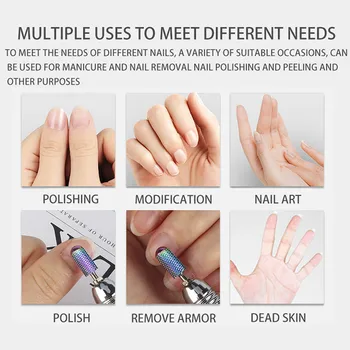 Lidelse 10stk Wolfram Stål Søm Slibning, Fræsning Hoved Manicure Cutter For Pedicure Maskine Sander Negle Boret Sæt Tilbehør 5