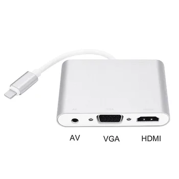 Lightning Adapter Lightning Port til HDMI/VGA/3.5 mm Hovedtelefon Jack Adapter 1080P Converter 0