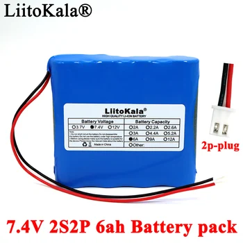 Liitokala 7.4 V 18650 Lithium Batteri 2S2P 6ah Fiskeri LED Lys Bluetooth Højttaler 8.4 V Nødsituation DIY batterier med PCB 3