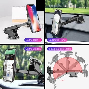 LINGCHEN Forruden Bil telefonholder 360 Rotation Bil Holder Air Vent Mount til iPhone 7 8 XS Xiaomi Mobiltelefon Stå Indehaver