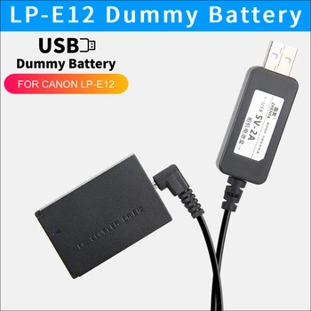LP-E12 Dummy Batteri DR-E12 Power Adapter til Canon EOS M m2 M10 M50 M100 M200 kameraer 5V Strømforsyning, USB Kabel+batteri box 3