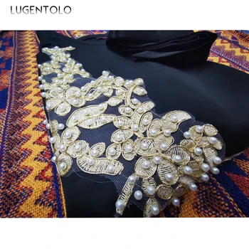Lugentolo Kvinder Lang Kjole Mode Muslimske Arabiske Pearl Kjoler Middagsselskab Plus Size Løs, Afslappet Og Elegant Kvindelige Maxi Kjole 3