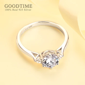 Luksus 925 Sterling Sølv Ring Påfyldning Zirkonia Rhinestone Bryllup Ringe Til Bruden Jubilæum Gave Til Kvinder Elsker