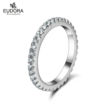 Luksus Østrigske Krystal Finger Evighed Mode kvindelige Ring med AAA Cubic Zirconia Krystal Runde Ringe Bryllup Kvinder Smykker 2