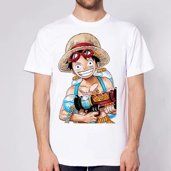 Lus Los Ét Stykke T-Shirt Japansk Anime-Shirt til Mænd T-shirt Ruffy T-Shirts Tøj tegnefilm Trykt t-shirt Short Sleeve Tee Top 0