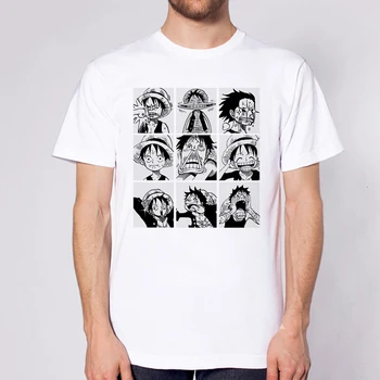 Lus Los Ét Stykke T-Shirt Japansk Anime-Shirt til Mænd T-shirt Ruffy T-Shirts Tøj tegnefilm Trykt t-shirt Short Sleeve Tee Top 3