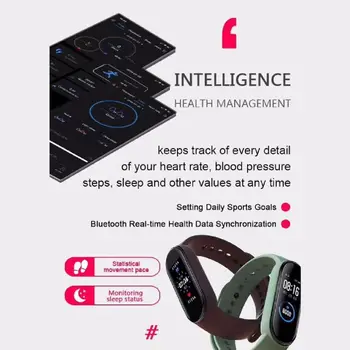 M5 Sport Fitness Tracker Smartband Smart Armbånd Blodtryk Pulsmåler Smart Band Armbånd Mænd Kvinder 16149