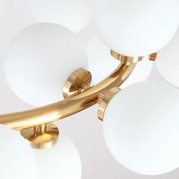 Magic bean hængende lysekrone Nordic Multi-head glas kugle led dekoration lys soveværelse stue Guld indretning Lampe Inventar 3