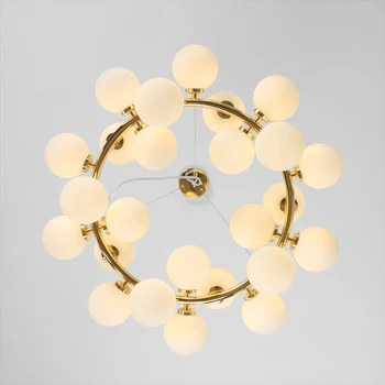 Magic bean hængende lysekrone Nordic Multi-head glas kugle led dekoration lys soveværelse stue Guld indretning Lampe Inventar 4