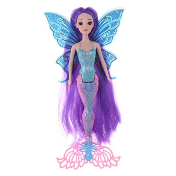 Magideal Magiske Prinsesse Havfrue Dukke Toy Moderne Pige Med Sommerfugl Fløj Santa Rc Helikopter Indendørs Børn Julegave 0