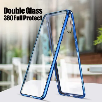 Magnetisk Metal og Glas Sagen For Huawei P30 2019 P30L P30P Dobbeltsidet Hærdet Glas 1
