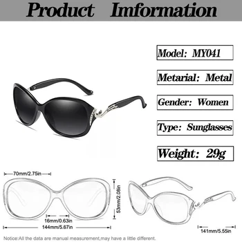 Maj Blomst Hot Polariserede Solbriller UV400 Beskyttelse Mode Eyewear Med Rhinestone Brand Design solbriller Til Kvinder De Sol 4