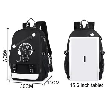 Mand Lysende rygsæk mochila børn skoletasker til unge drenge, piger, store kapacitet school-rygsæk vandtæt satchel taske 2