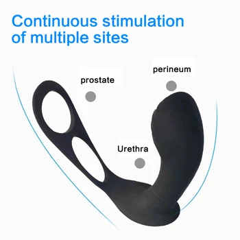 Mandlige Prostata Massage Vibrator Anal Plug Silikone Prostata Stimulator Butt Plug Forsinke Ejakulation Ring Stykke Legetøj For Mænd 15568