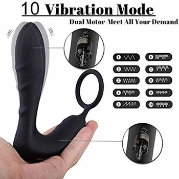 Mandlige Prostata Massager Vibrator P-Spot Anal Plug Sex Legetøj Genopladelige 10 Vibrerende Tilstand Gay-Stimulator For Mænd, Par Kvinder 5