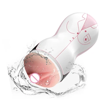 Masturbator Cup Kunstig Kusse 3D-Realistisk Vagina Voksen Mand Silikone Håndsex Sugende Cup Sex Shop Real Sex Legetøj til Mænd 17506