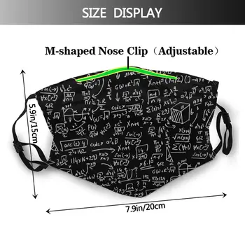 Math Formel Videnskab Lærer, Skole Ikke Disponibel Trykt Munden Ansigt Maske Anti Haze Støvtæt med Filtre Ørekrog Beskyttelse 1