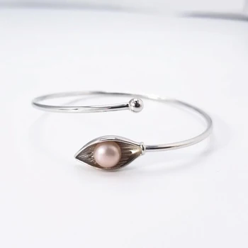 [MeiBaPJ]925 Sterling Sølv Armbånd Naturlige Ferskvands Perle Armbånd til Kvinder Hvid/Pink/Lilla/Sort Mode Charme Smykker 0