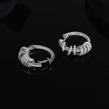 [MeiBaPJ]Ægte 925 Sterling Sølv Cirkel, Multi-ring Dråbe Øreringe til Kvinder Personlighed Fin Fest Smykker 2