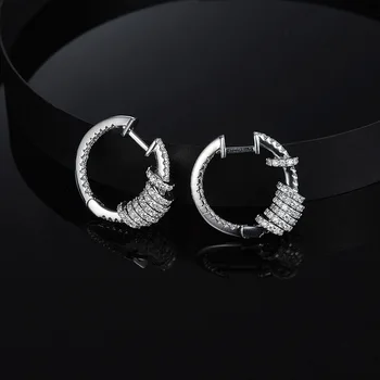 [MeiBaPJ]Ægte 925 Sterling Sølv Cirkel, Multi-ring Dråbe Øreringe til Kvinder Personlighed Fin Fest Smykker 4