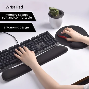 Mekaniske Tastatur Håndled Hvile Pad Mus Håndled Hvile Pad Ergonomisk Skummadras Sæt Comfort Mouse Pad For Kontor Computer-Bærbar Computer 0