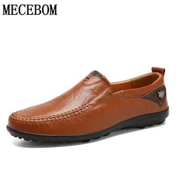 Men Loafers Genuine Leather Cowhide Driving Shoes Big Size 37-47 Comfortable Lazy Shoes Slip-on Men Casual Shoes Flats Moccasin 4