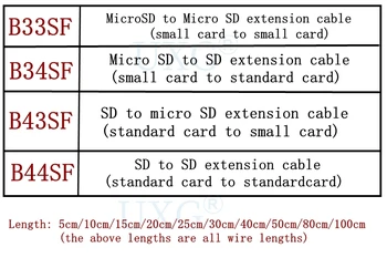 Micro SD-TF Hukommelseskort Kit SD-Mand til SD-Kvindelige Udvidelse Bløde UHS2 UHS-III Fleksibel Fladskærms CableFPC Kabel Extender 10 cm 30 cm 1m 4937