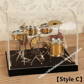 Mini-Drum Sæt Miniature Model Trommesæt Model Miniature Kobber Mini-Musical Instrument Model Samling 1