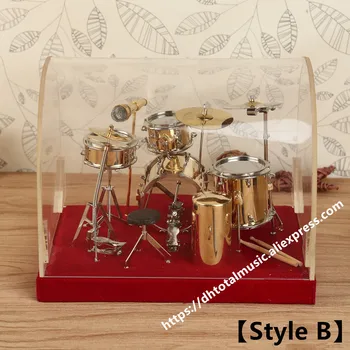 Mini-Drum Sæt Miniature Model Trommesæt Model Miniature Kobber Mini-Musical Instrument Model Samling 2
