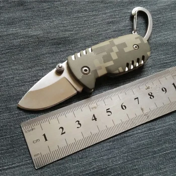 Mini Folde Kniv skarpe 5CR15MOV Stål Lille Lomme Kniv camouflage håndtere Udendørs Overlevelse EDC Værktøj 1