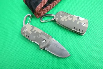 Mini Folde Kniv skarpe 5CR15MOV Stål Lille Lomme Kniv camouflage håndtere Udendørs Overlevelse EDC Værktøj 3