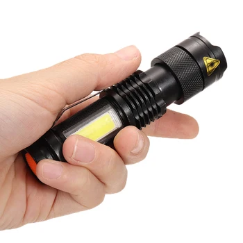 Mini LED Lommelygte Vandtæt 14500/AA-Batteri Lygter Teleskopisk Zoom Arbejde-Lys til Udendørs Vandreture Rejse 9.3x2.5x2cm 0