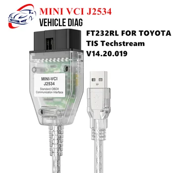 MINI VCI J2534 FT232RL FOR TOYOTA TIS Techstream V14.20.019 Auto Diagnostiske Scaner Kabel Muit-sprog til WIN XP/7 32 Bit 3