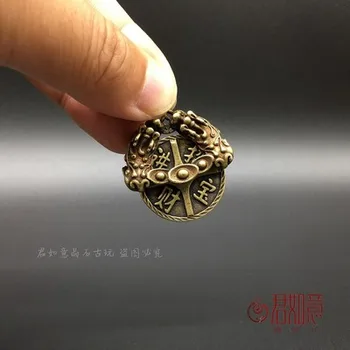 Mini-vedhæng i antik ren kobber, kostbare bronze og mink 0