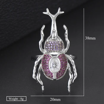 Missvikki Top Cool, Smart Design og Unikke form Spider insekt Fingre Smykker Ring for Kvinder, Mænd, som er Fyldt Skinnende Cubic Zirconia 2